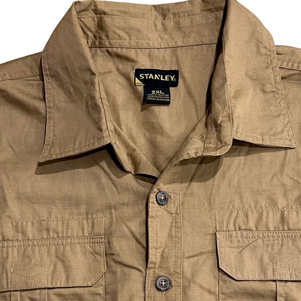NWT Stanley Workwear Shirt Mens 2XL Tan Ripstop Utility Gorpcore Tactical Rugged